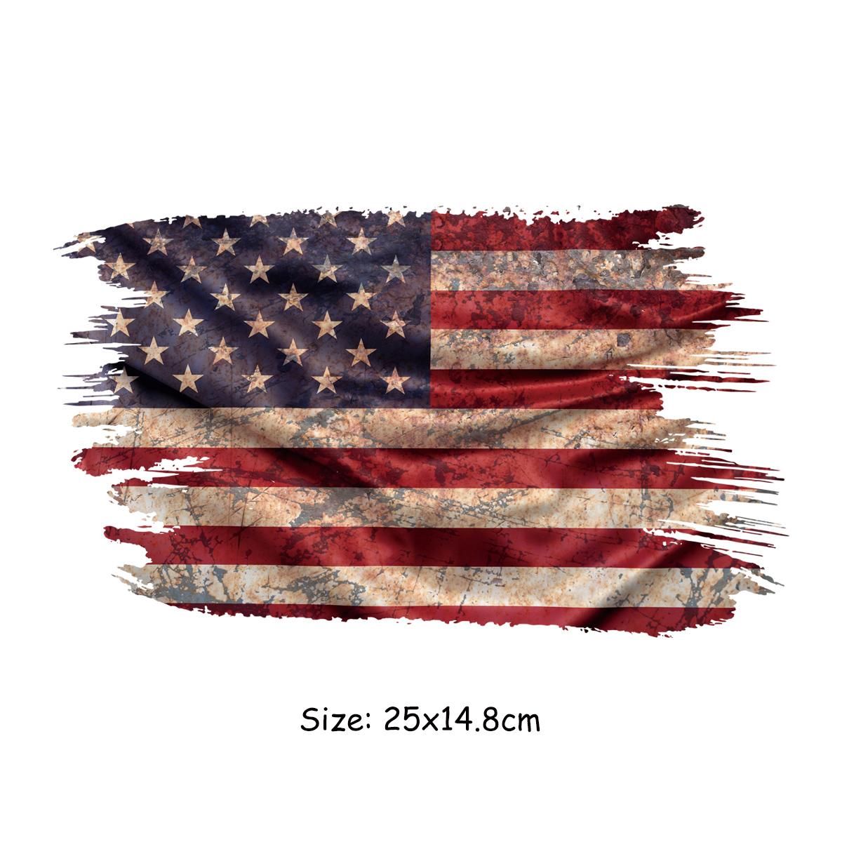 

Ретро-национальный флаг Термонашивки Термоклеящиеся наклейки Термопресс Виниловые моющиеся толстовки A-Level Diy Топы в полоску