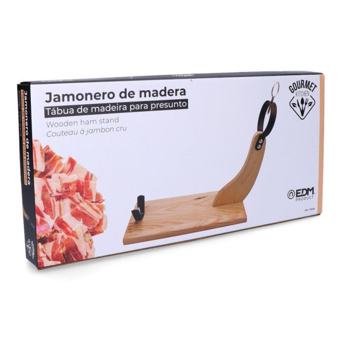 Support à jambon - Pin clair - 38x18,5x40cm - Marron