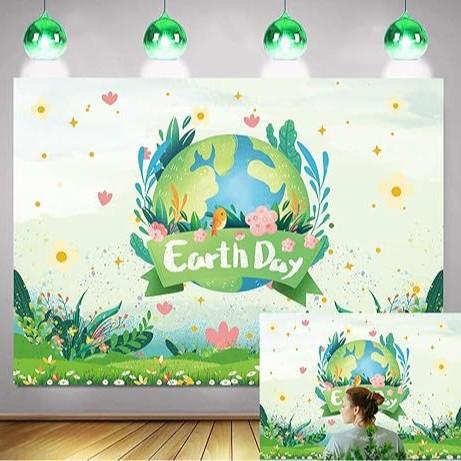 Banner de Decoración de Fondo Feliz Día de la Tierra 22 de Abril Decoración de Fiesta Ambiental Interior y Exterior
