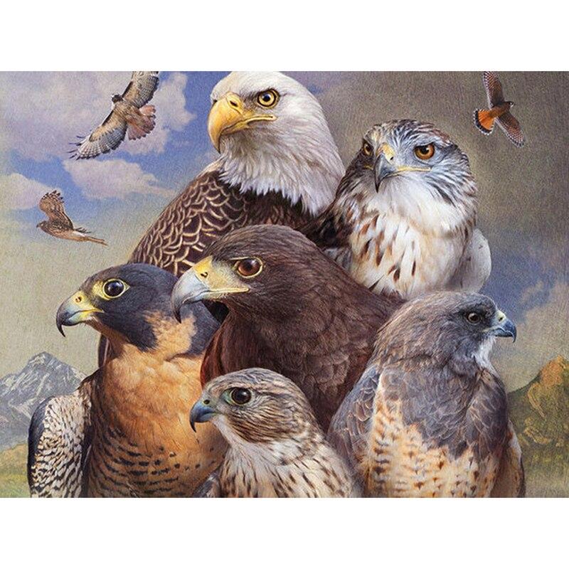 DIY Eagle 5D Diamond Painting Full Round Resin Animal Diamond Embroidery Cross Stitch Kits Mosaic Art Wall Home Decor