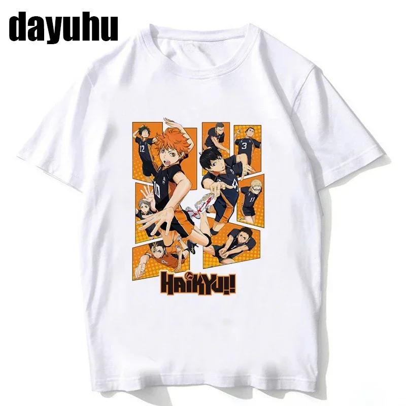 90s Haikyuu Women T Shirt Kuroo Japanese Anime Bokuto Manga Shoyo Volleyball Creative Tshirt Cartoon Graphic Tees Male T-shirt