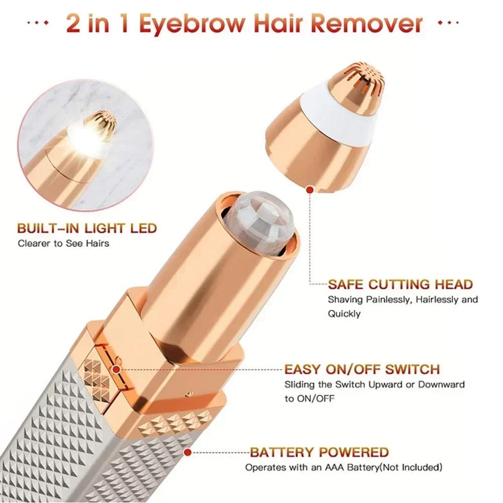 4 in 1 Electric Eyebrow Trimmer Mini Epilator Lipstick Facial Mini Hair Removal Portable Face Armpit Women Bikini Painless Razor