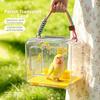 Porte-oiseau Portable Cage de Voyage Transparente pour Oiseaux Cage à Emporter pour Perroquets Voyages Courts
