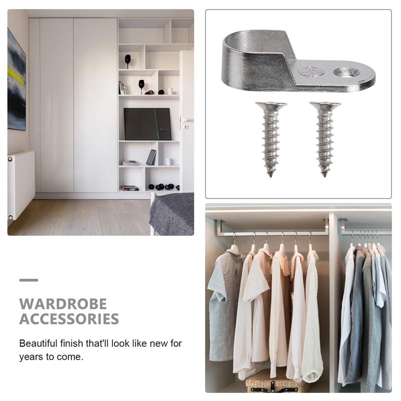 Ovale Kleiderstangen-Endhalter Möbelzubehör Kleiderschrankrohr-Haltebügel Kleiderstangenhalter Kleiderrohr-Halter