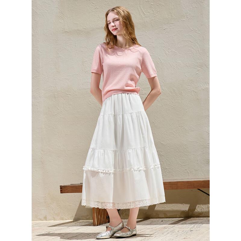 Sancai 2025 Autumn Sequin Knit Short Sleeve Pullover