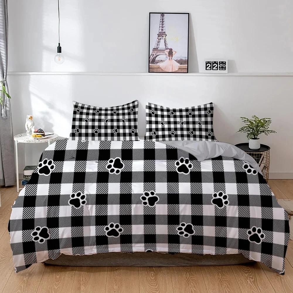 3D Povlečení pro psy Roztomilé štěně francouzského buldočka Sady povlaků na přikrývky Kreslený povlak na postel Domácí textil s domácími zvířaty Queen 2/3 ks King Full