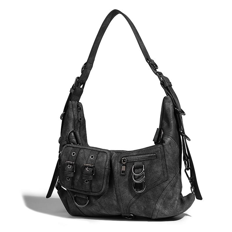Wasteland Style Large Capacity Handheld Horn Bag Autumn Winter New Fashionable Loose Feel Versatile Commuter Shoulder Underarm Bag
