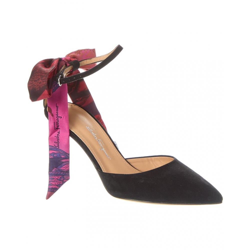 

Salvatore Ferragamo Чорні замшеві туфлі Ferragamo Iman US 6/Wide