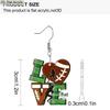 2D Flat Football Acrylic Dangle Earrings, I Love (heart) Football Design for Game Day Pro, College, High School Games