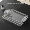 ZISIZ Transparent Double-Handle Rectangular Serving Tray Set of 3