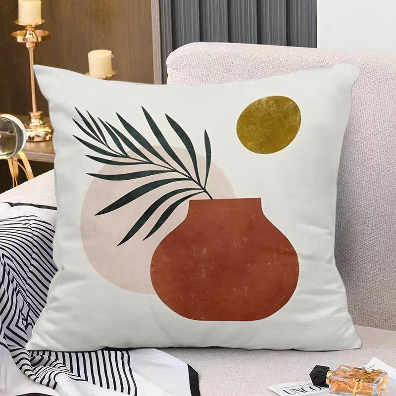 Artistic Floral Print Decorative Pillowcase Bedroom Living Room Square Cushion Pillowcase