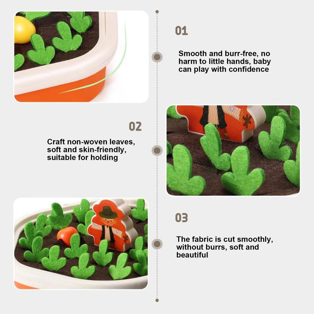 Kids Pull Radish Toy Fun Tabletop Carrot Harvest Game Teaching Aids Shape Sorting Matching Early Education Toys for Babies