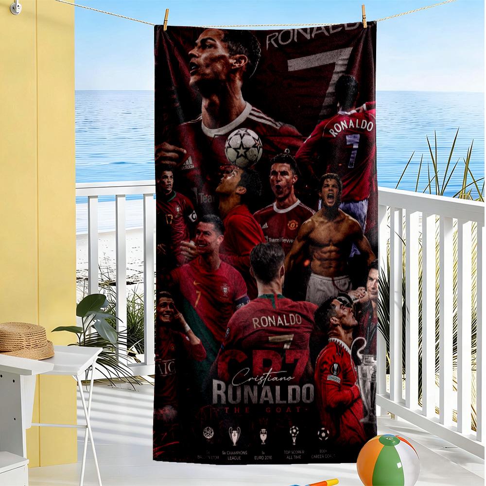 Cr7 Football Legend Beach Towel High Absorbency & Quick-Dry Comfortable Lightweight Perfect for Traveling Yoga Camping and Swimming
