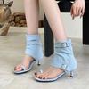 Fashion Female Low Heel Footwear Open Toe Sandals Boots For Ladies Fashion Round Toe Women Ankle Sandals Booties With Zippers Shoes