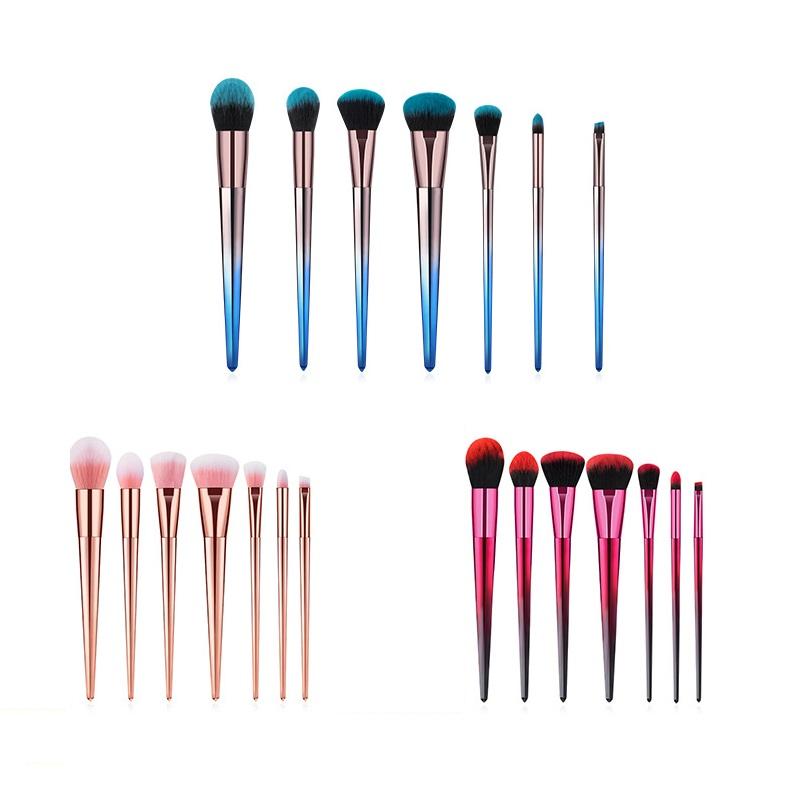 7Pcs/set High-grade Nylon Bristles Makeup Brush Diamond-shaped Handle Brush Set Eyeshadow Brush Cosmetic Tools