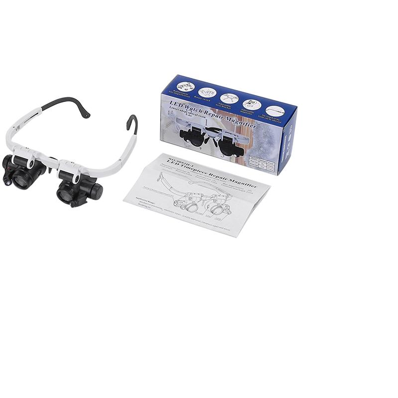 2022 8X/23X Doppel Auge Led Lampe Lupe Brille Brille Lupe Lupe