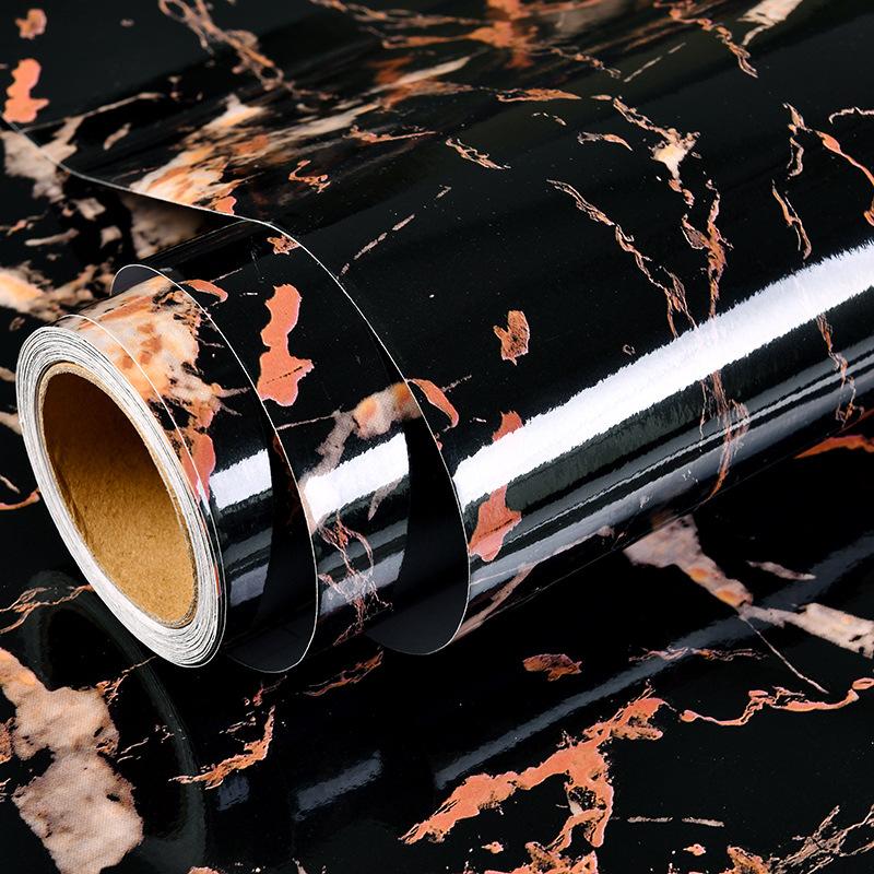 60cm Kitchen oil sticker self-adhesive marble pattern waterproof cabinet stove countertop wallpaper desktop bathroom renovation