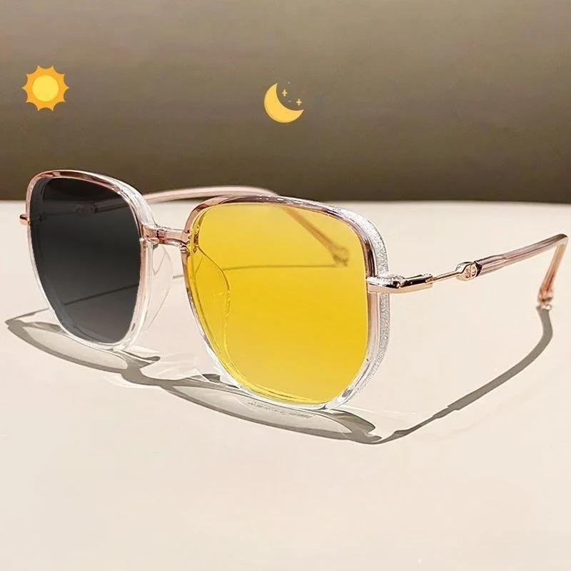 Fashionable Large-Framed Photochromic Night Vision Glasses Drivers Outdoor Sports Outing Full Frame Eye Protection Eyeglasses