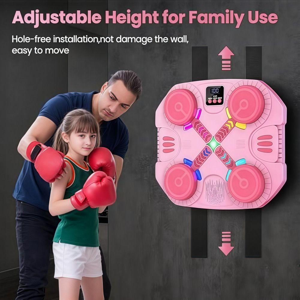 Máquina de Boxe Musical Bluetooth para Crianças Montada na Parede LED Máquina de Boxe Exercícios Domésticos para Crianças