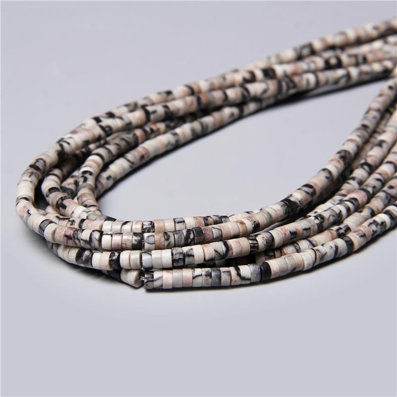 4x2mm Natural Round Disc Flat Abacus Stone Beads Rondelle Spacer Beads Tiger Eye Agates Turquoises Beads for Jewelry Making DIY 2x4mm about 80pcs