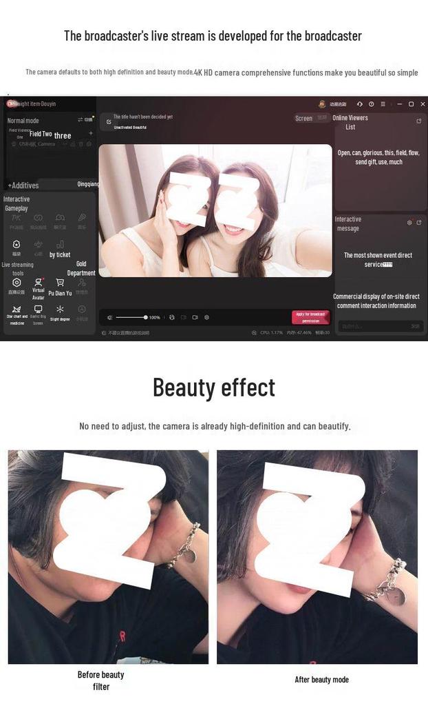 HD Beauty Integrated Rotatable Desktop Camera - Driver-Free for Easy Use
