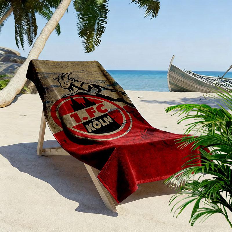 Asciugamano da Spiaggia Stampato Köln FC, Grande Morbido Asciugatura Rapida per Spiaggia Campeggio Nuoto