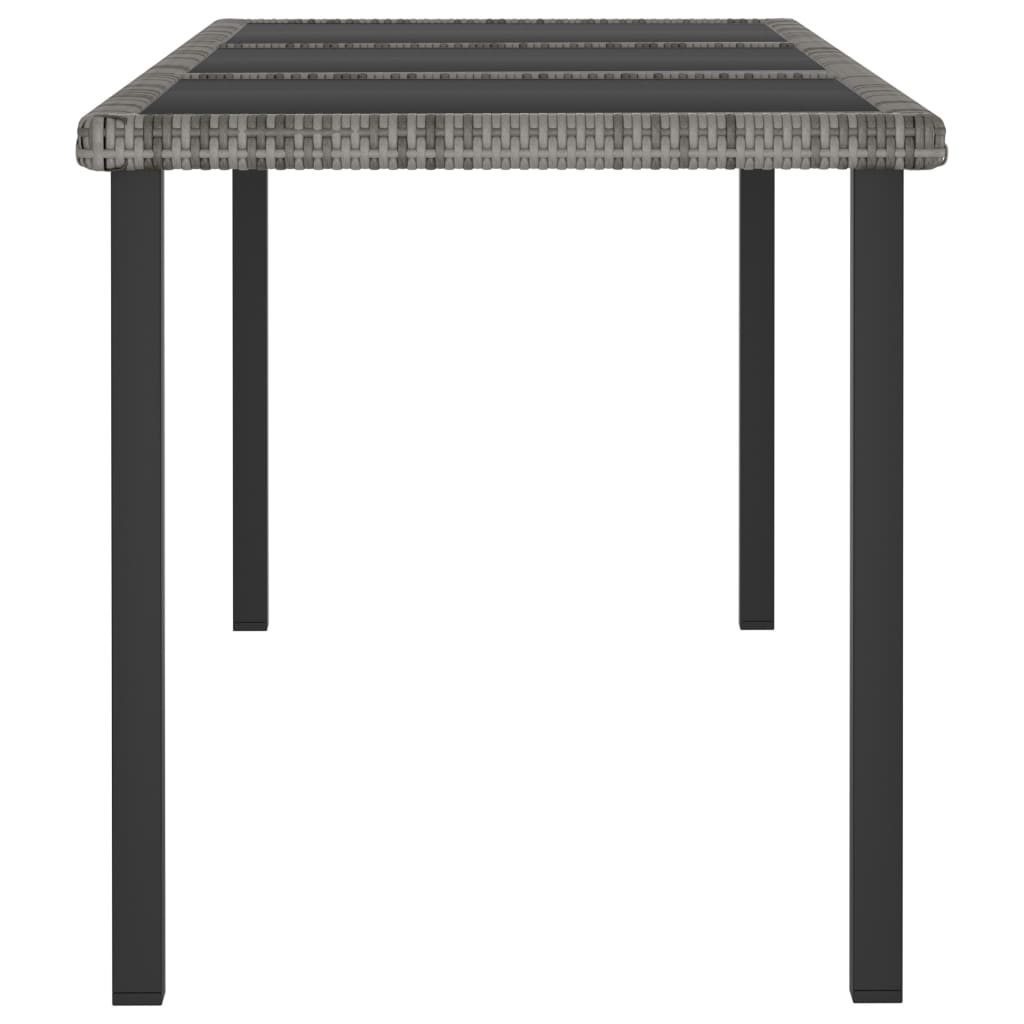 Garden Dining Table Gray 180 x 70 x 73 cm Poly Rattan