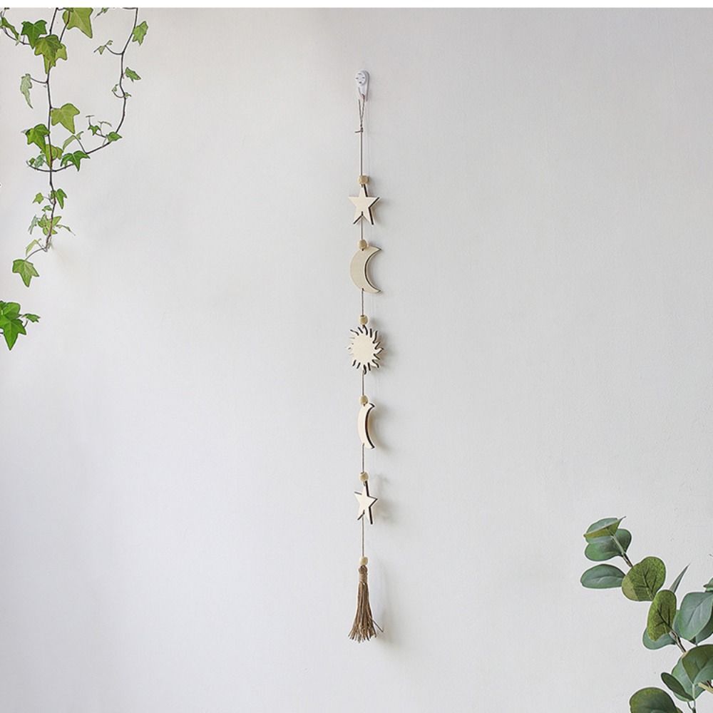 Living Room Wooden Boho Wall Hanging Wall Decor Moon Garland Moon Phase