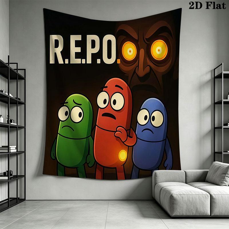 R.E.P.O POSTER Wall Hanging Printed Fabric Blanket Decorative Tapestries for Bedroom Living Room Home Decor