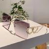 Wrap-shaped Women's Fashion Glasses Suitable for Men and Women Fashion Frameless Glasses Retro Inspiration Men's Fashion Glasses
