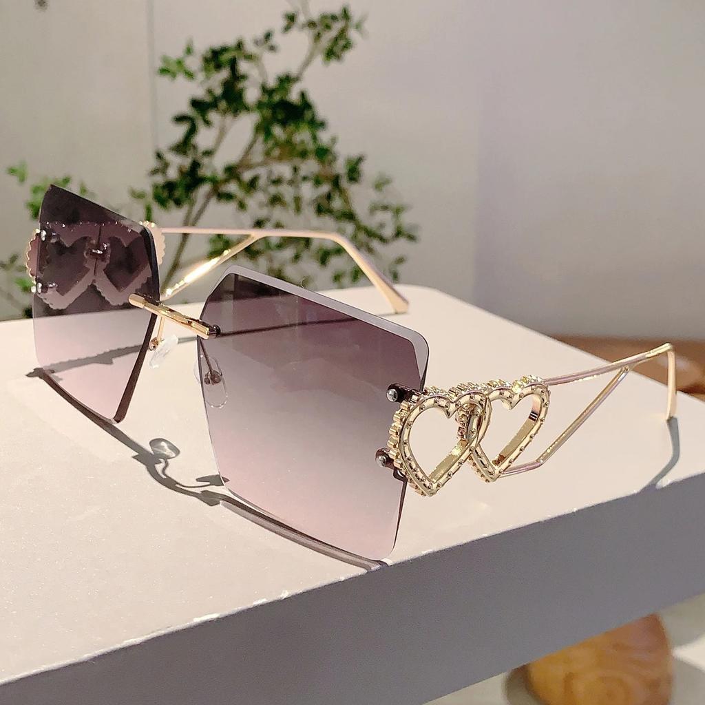 Wrap-shaped Women's Fashion Glasses Suitable for Men and Women Fashion Frameless Glasses Retro Inspiration Men's Fashion Glasses