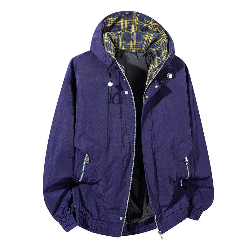 Spring New Men's Hooded Jacket British Teenagers Joker Loose Coat Plus Size Men's Wear