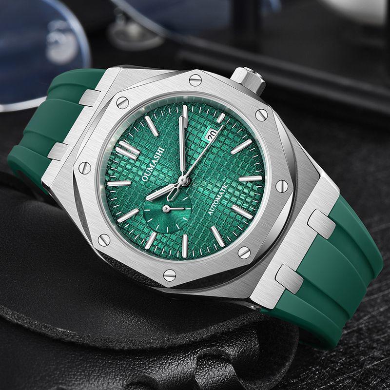 Lässige automatische mechanische Herrenuhr 42 Edelstahl Business wasserdicht leuchtend mechanische Uhr