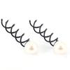4pcs Women Fashion Hair Pins Spin Hair Accessory Hair Barrette Big Pearl Screw Clip Twist