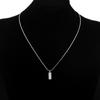 Unisex Exquisite Titanium Steel Small Silver Brick Pendant Clavicle Chain Necklace