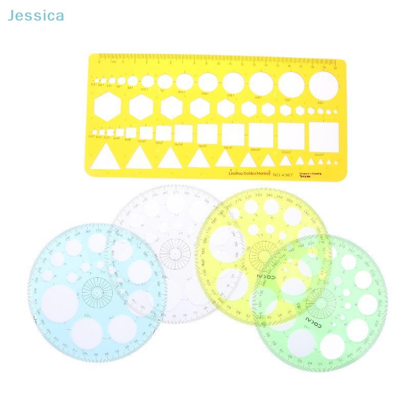 Righello Template Circolare Multifunzione per Disegno - Goniometro & Stencil Circolare per Arte, Disegno Tecnico & Materiale Scolastico