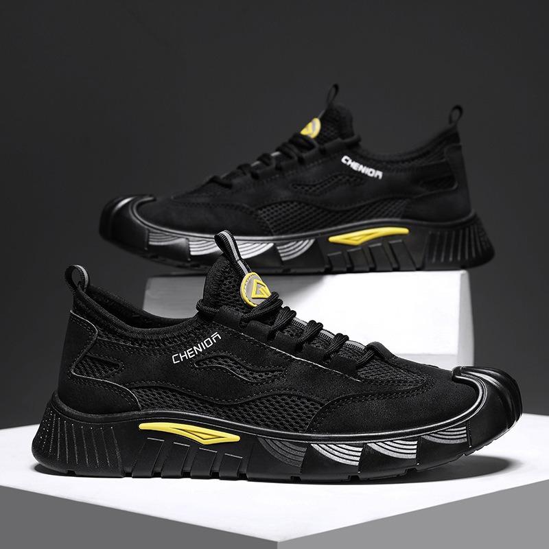 Men's Shoes Spring New Mesh Breathable Casual Fashion Versatile Construction Site Work Shoes Dirt-resistant Mesh Shoes