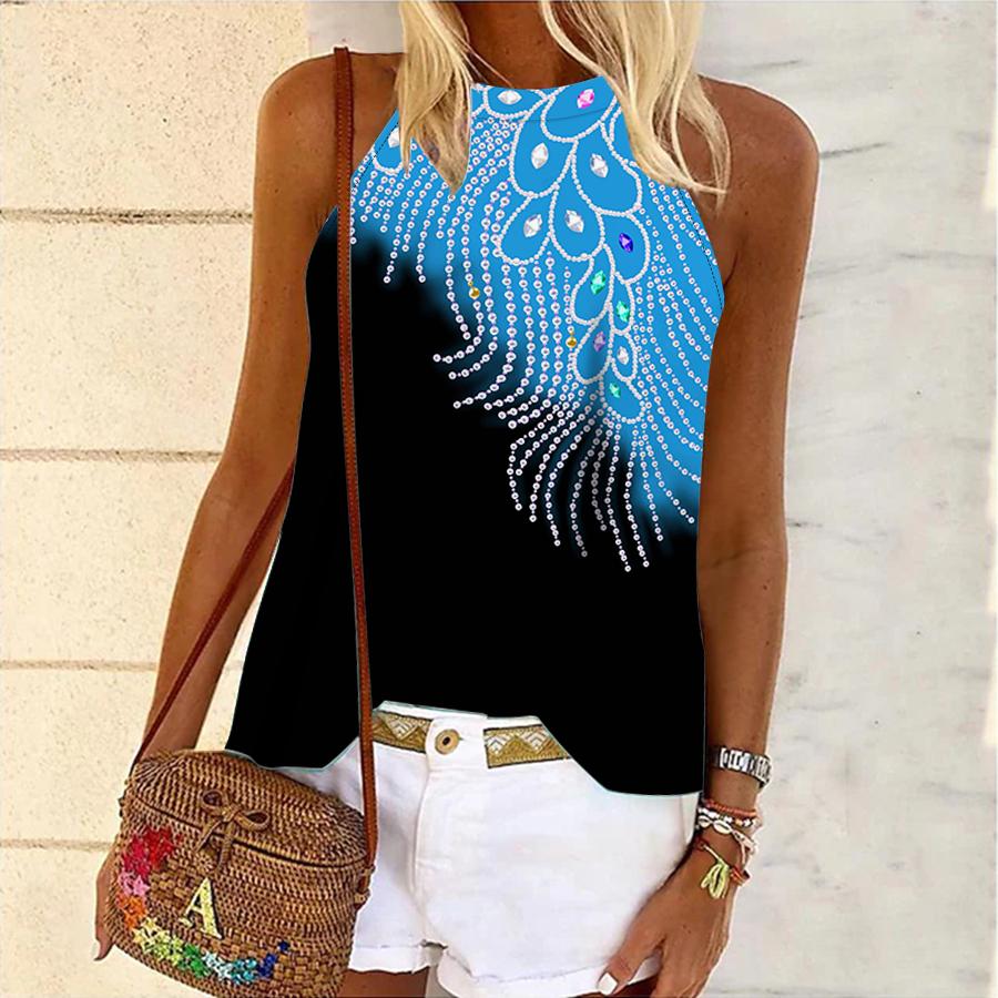 

Женская майка для йоги, синяя жилетка из бисера с 3d принтом, спортивный жилет без рукавов для фитнеса и бега