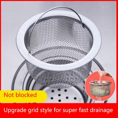 Edelstahl Badewannen Haarfänger Stopper Duschabflussloch Filter mit Griff Metall Spülen Sieb Bodenablauf für Küche