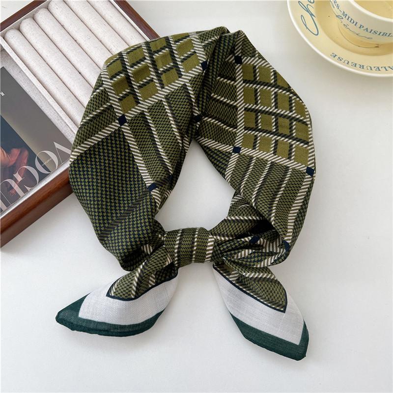 Cotton Linen Print Square Scarves Neckerchief Kerchief Headscarf Women Decorative Scarf Bandanas Headband 65cm Neck Wraps Shawls