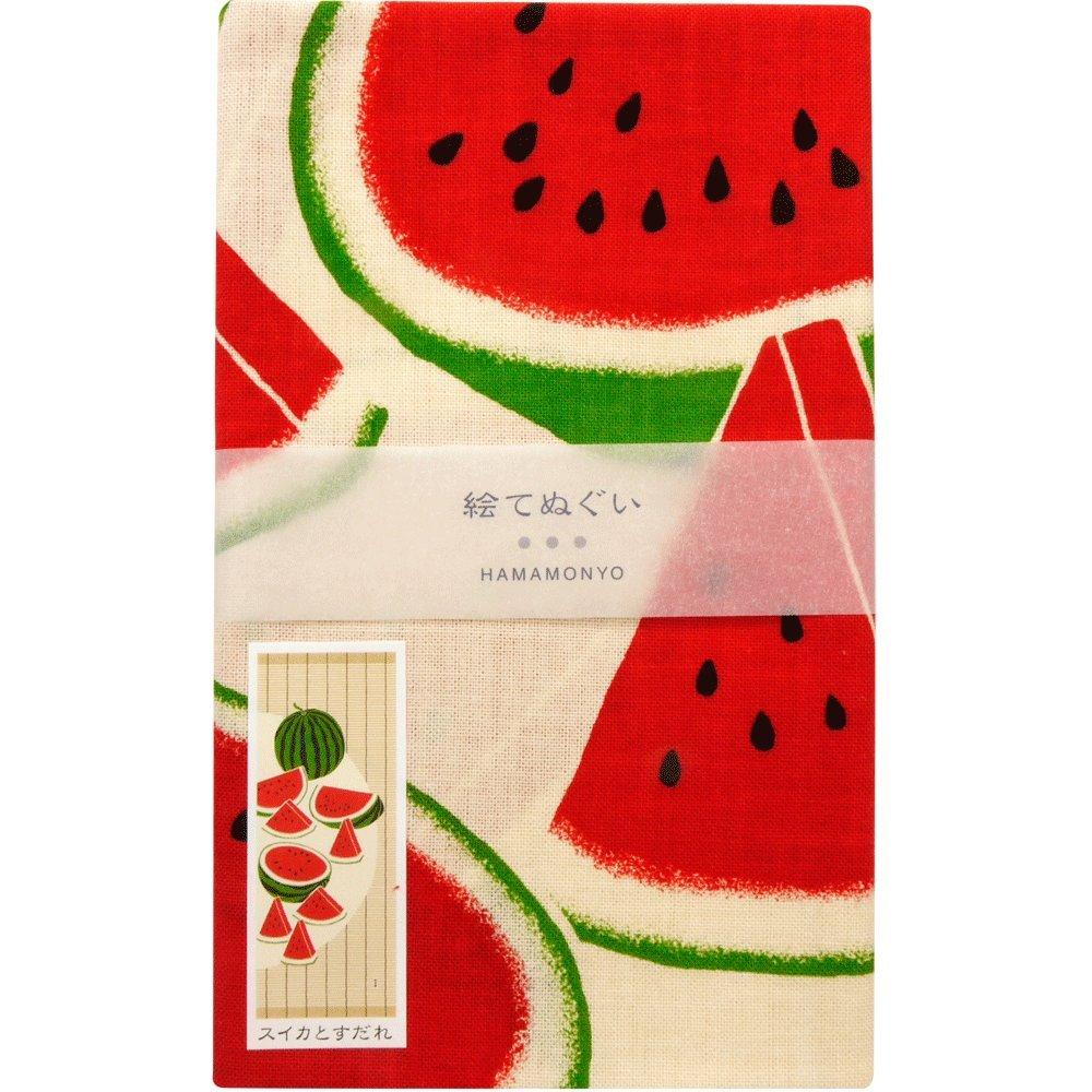 Hamamonyo Illustrated Hand Watermelon and Reeds Towel