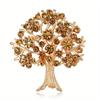 Classic Women Men Exquisite Tree Rhinestone Badges Brooch Shining Crystal Luxury Plant Pin For Lady