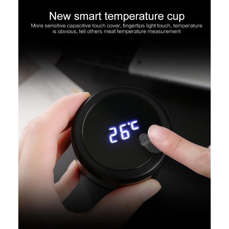 450ml Fashion Smart Vacuum Cup s LED displejem teploty Láhev na vakuové baňky z nerezové oceli Cestovní termoska Hrníčky na kávu