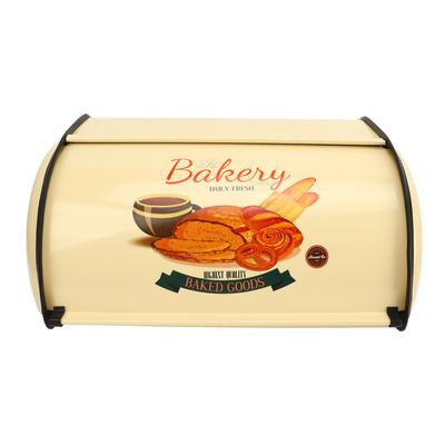 Metal Bread Box Champagne Color Small Drum Type Metal Bread Bin for Kitchen Countertop
