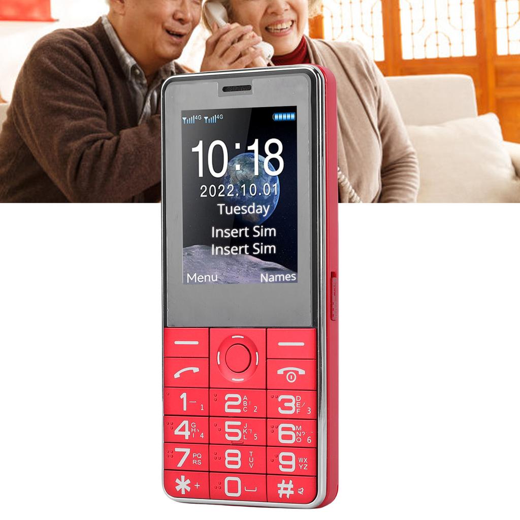 Unlocked Cell Phone 2G Dual SIM Big Key Basic Phone with 2.4 Inch Color Screen SOS Emergency Call Loud Speaker