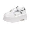 Platform White Shoes Women's Early Spring New Versatile Sports and Leisure Shoes Heightening Lace-up Board Shoes Women