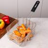 Durable Stainless Steel Frying Mesh Basket Square Hangable Frying Net Large Capacity Filter Net for Fry Chicken Fries