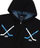 MAHAGRID Hockey Knit Zip-Up Hoodie Black(Mg2Efmk693A)