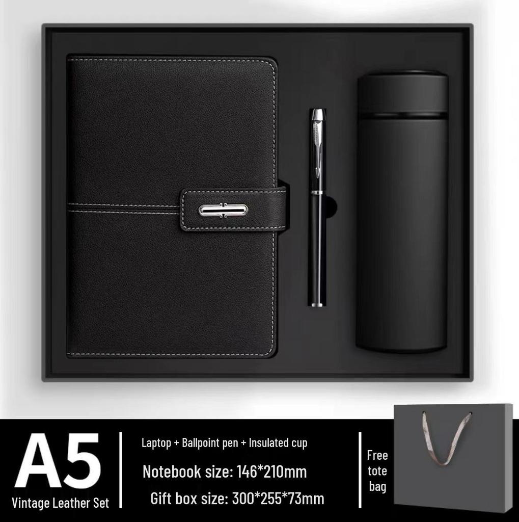 A5 PU Leather Magnetic Buckle Business Notebook Gift Set