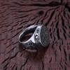 Stainless Steel Vikings Compass Iris Flower Ring Men Women Fashion Handmade Quality Finger Jewelry Gift for Boyfriend